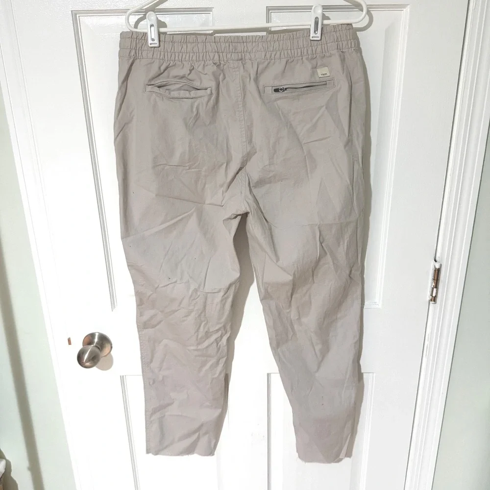Vuori Womens Ripstop Pant Light Khaki Tan Organic Cotton Tapered VW450 Size L